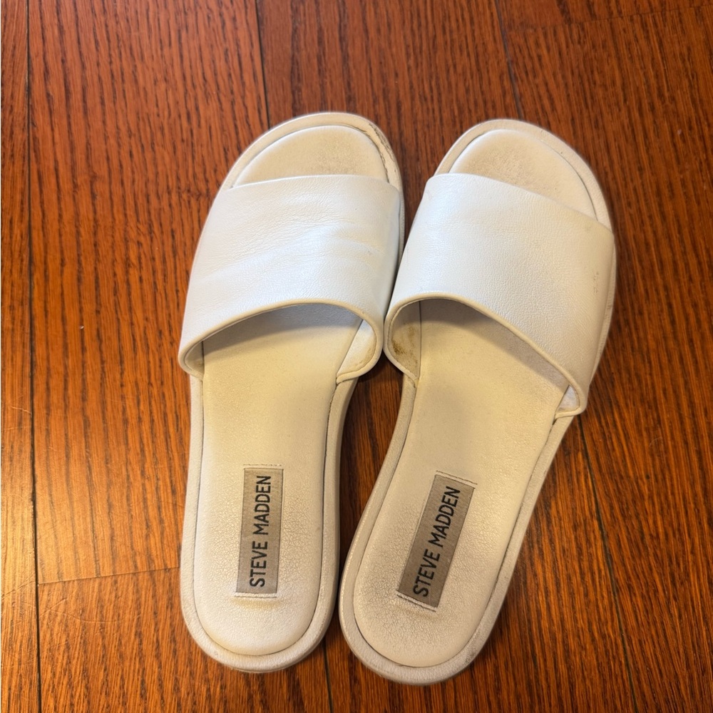 Steve Madden White Minimalist Sandals